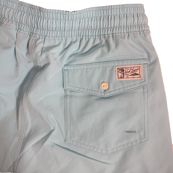 Polo Ralph Lauren Men's Small Blue Solid Polo Swim Trunks - Picture 3 of 10